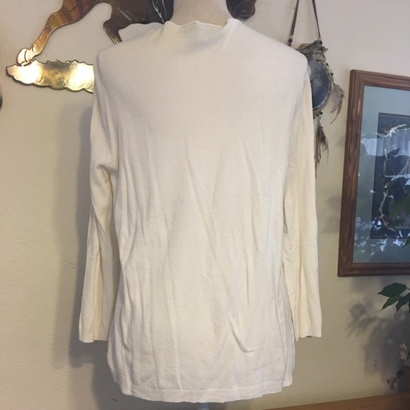 Hillard & Hanson cream soft stretchy sweater M - Picture 5 of 6